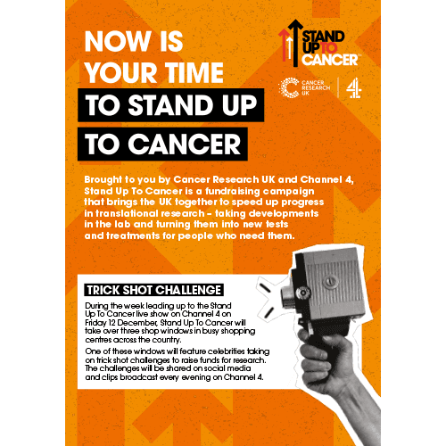 Trick shot challenge poster.