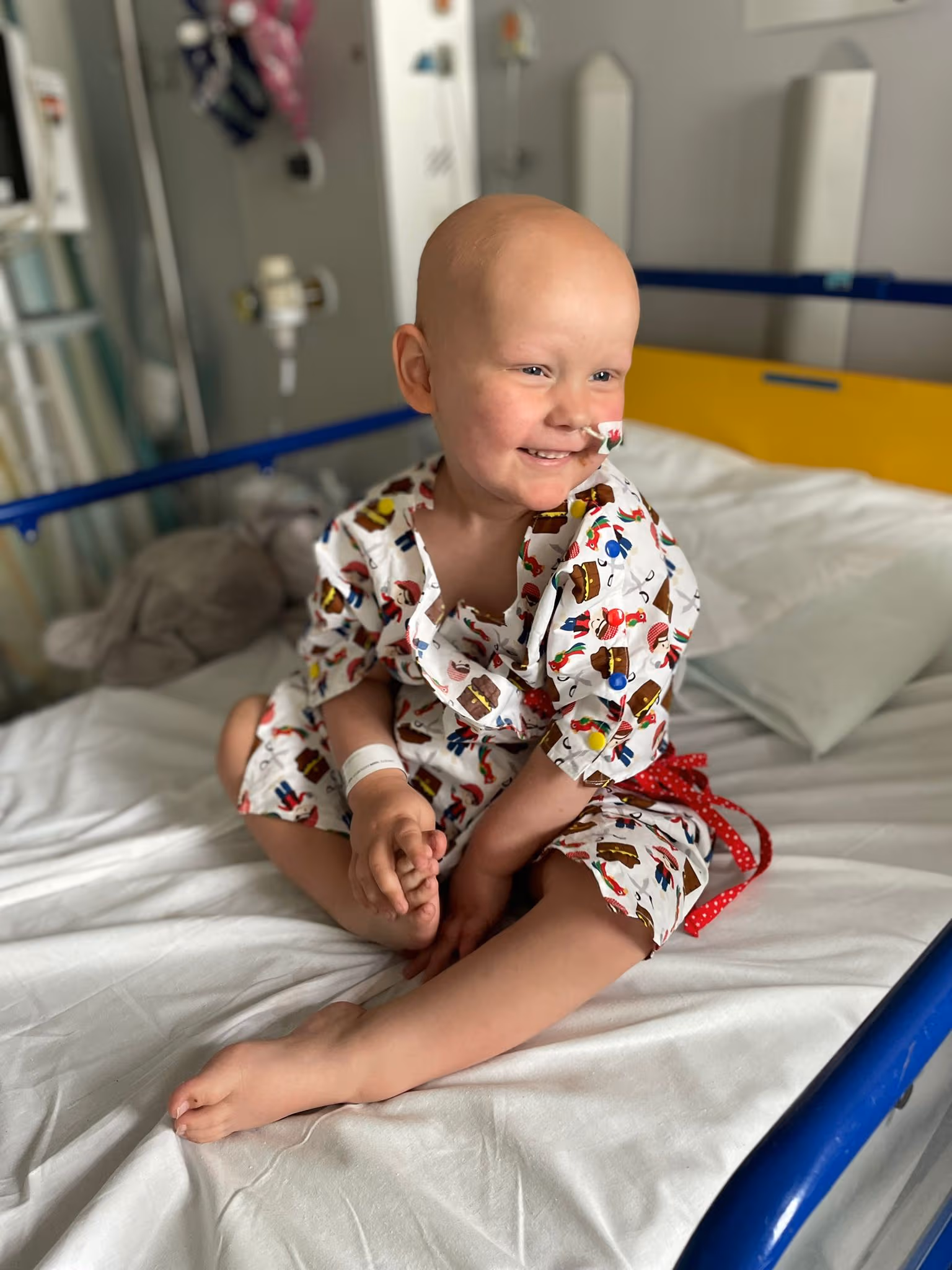 Image of Morgan in hospital.